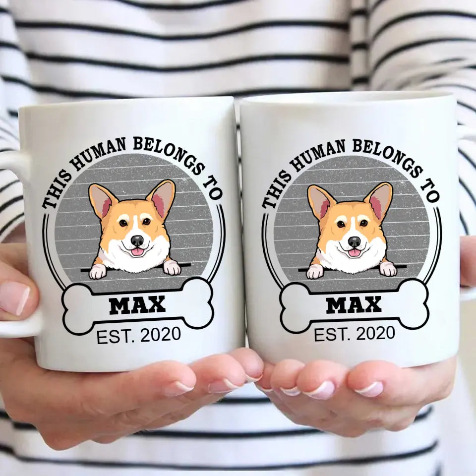 This Human Belongs To - Personalized Dog Breeds Mug - Custom Gift for Dog Lovers - Mother's Day, Father's Day, Christmas Gift