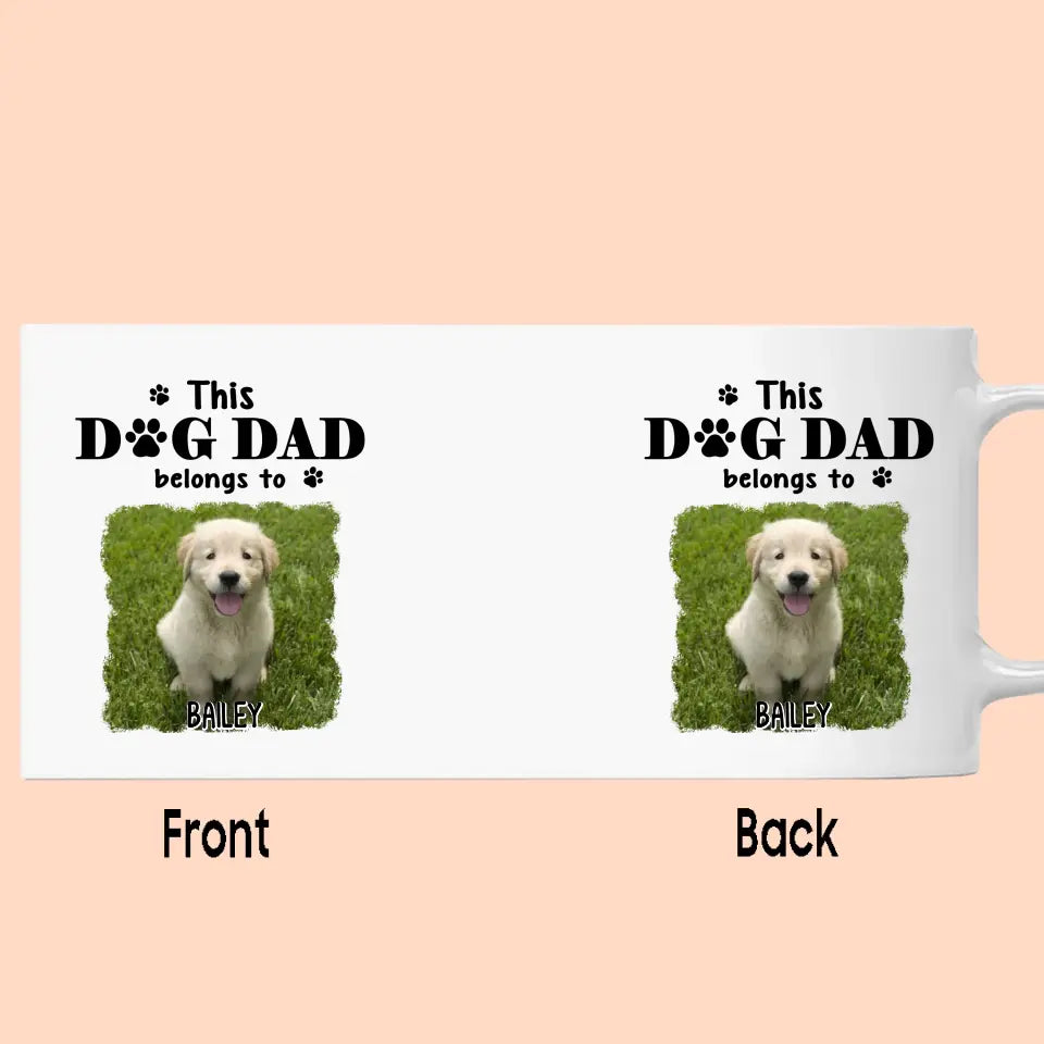 This Dog Dad Belong To - Personalized Photo Mug - Custom Gift for Dog Lovers - Father's Day, Christmas Gift