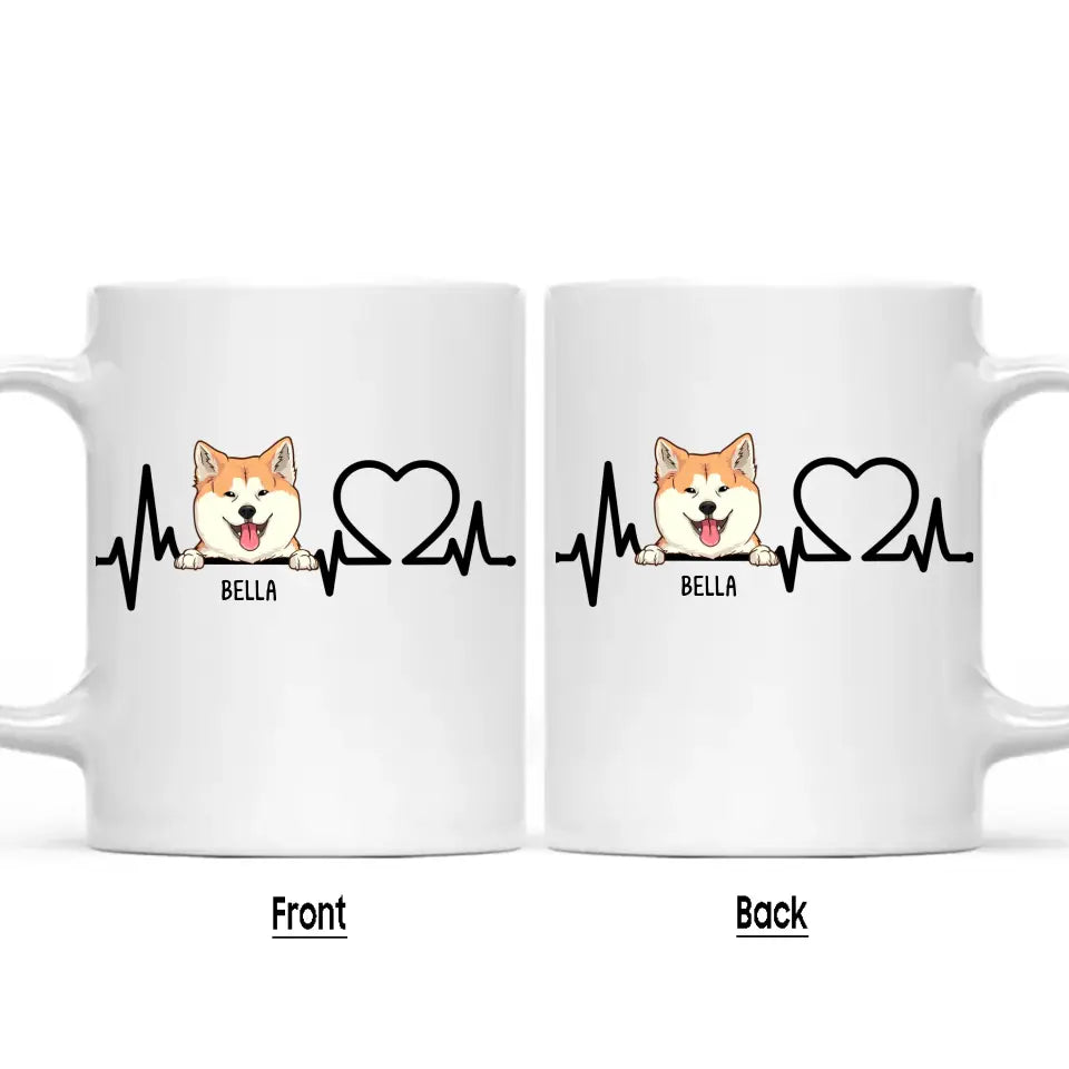 Dog Heartbeat - Personalized Dog Breeds Mug - Custom Gift for Dog Lovers - Mother's Day, Father's Day, Christmas Gift