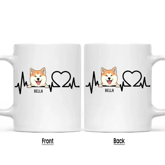 Dog Heartbeat - Personalized Dog Breeds Mug - Custom Gift for Dog Lovers - Mother's Day, Father's Day, Christmas Gift