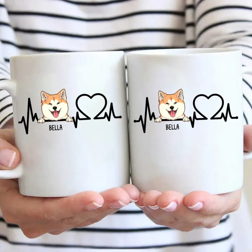 Dog Heartbeat - Personalized Dog Breeds Mug - Custom Gift for Dog Lovers - Mother's Day, Father's Day, Christmas Gift