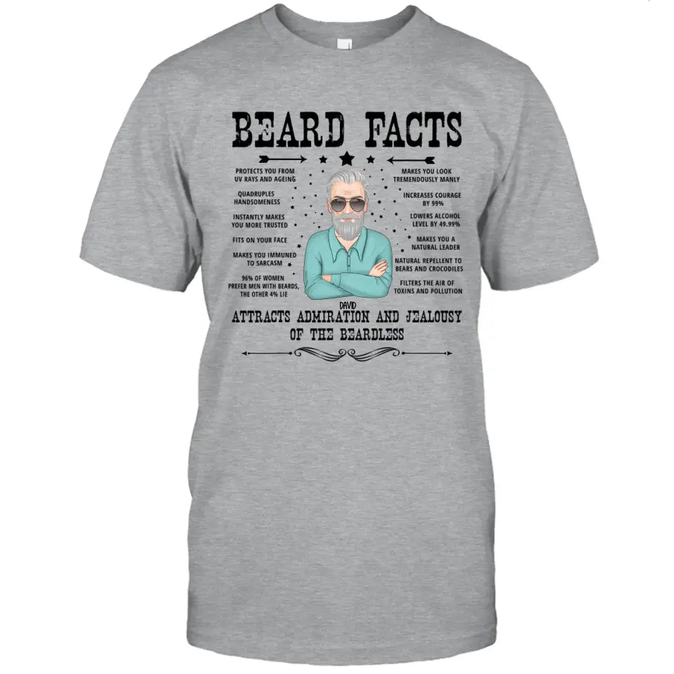 Beard Facts - Personalized T-shirt and Hoodie - Gift For Beard Lovers