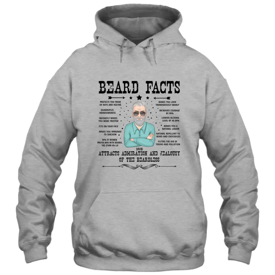 Beard Facts - Personalized T-shirt and Hoodie - Gift For Beard Lovers