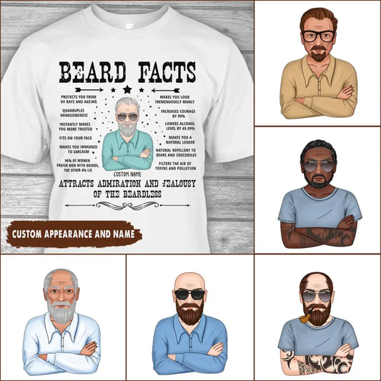 Beard Facts - Personalized T-shirt and Hoodie - Gift For Beard Lovers