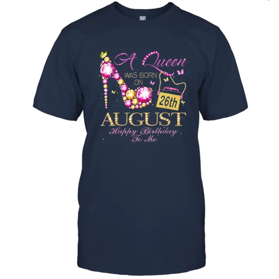 Custom 12 Birth Month - Queen Was Born - Personalized Dark Color T-Shirt and Hoodie - Gift For Birthday, Christmas