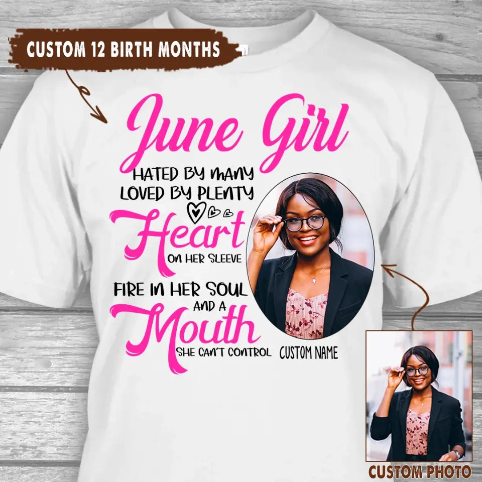 Custom 12 Birth Month Girl - Hated By Many - T-Shirt and Hoodie - Gift For Birthday