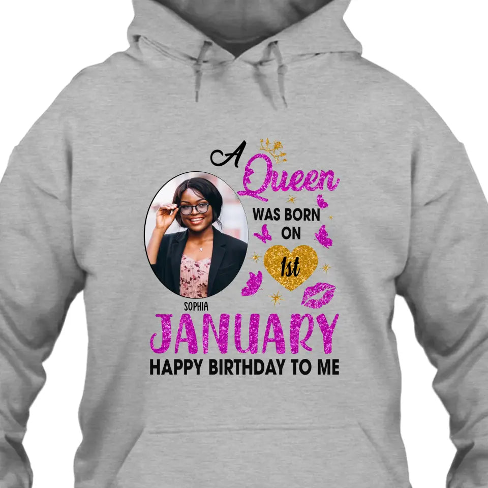 Custom Photo, 12 Birth Months And Days - Queen Was Born In - Gift For Birthday