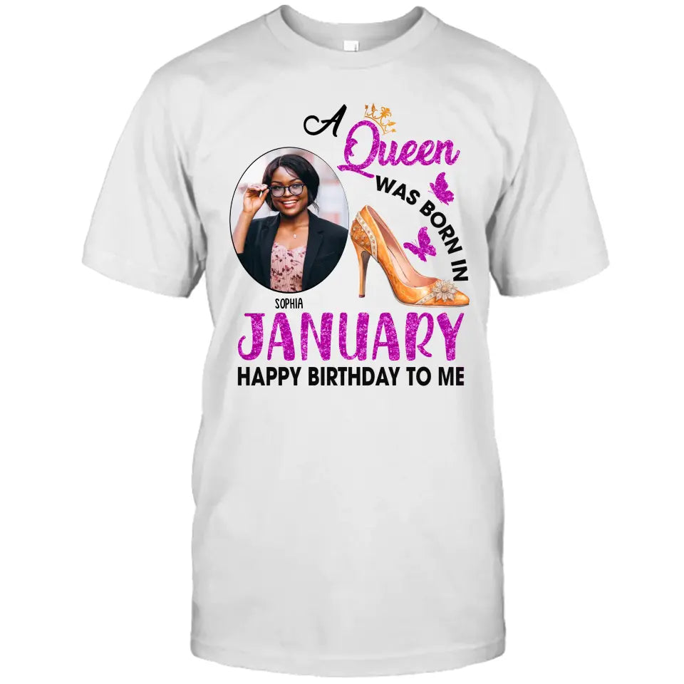 Custom Photo, 12 Birth Month Girl - Queen Was Born In - Gift For Birthday