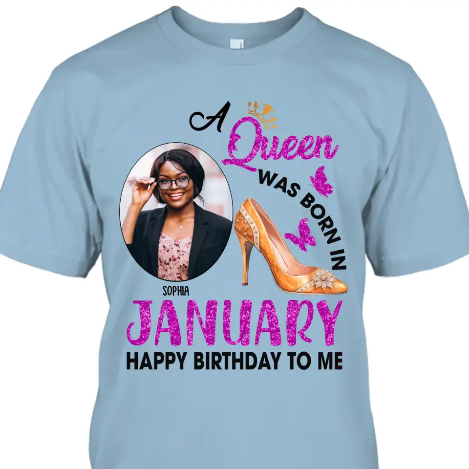 Custom Photo, 12 Birth Month Girl - Queen Was Born In - Gift For Birthday