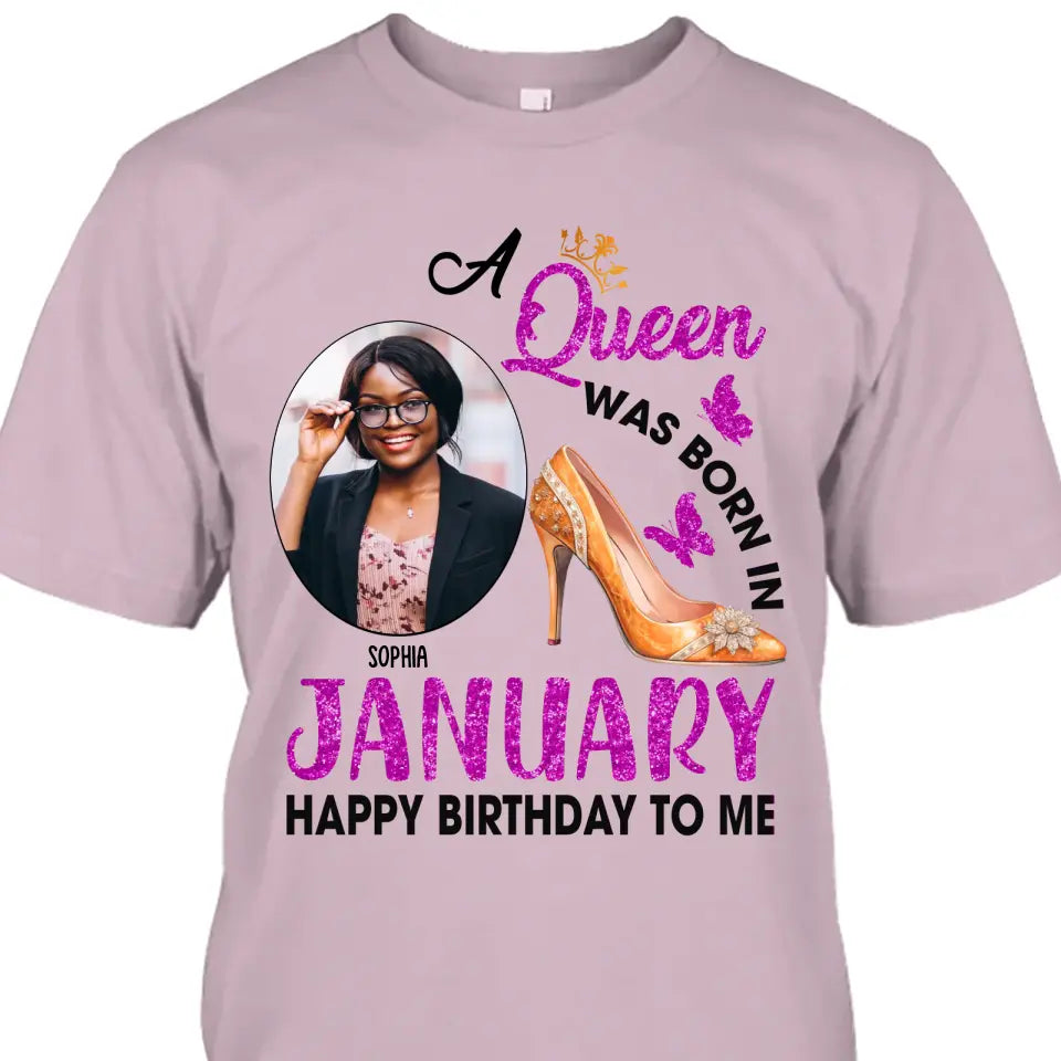 Custom Photo, 12 Birth Month Girl - Queen Was Born In - Gift For Birthday