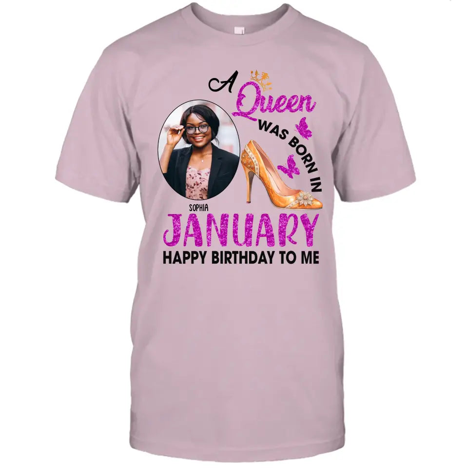 Custom Photo, 12 Birth Month Girl - Queen Was Born In - Gift For Birthday