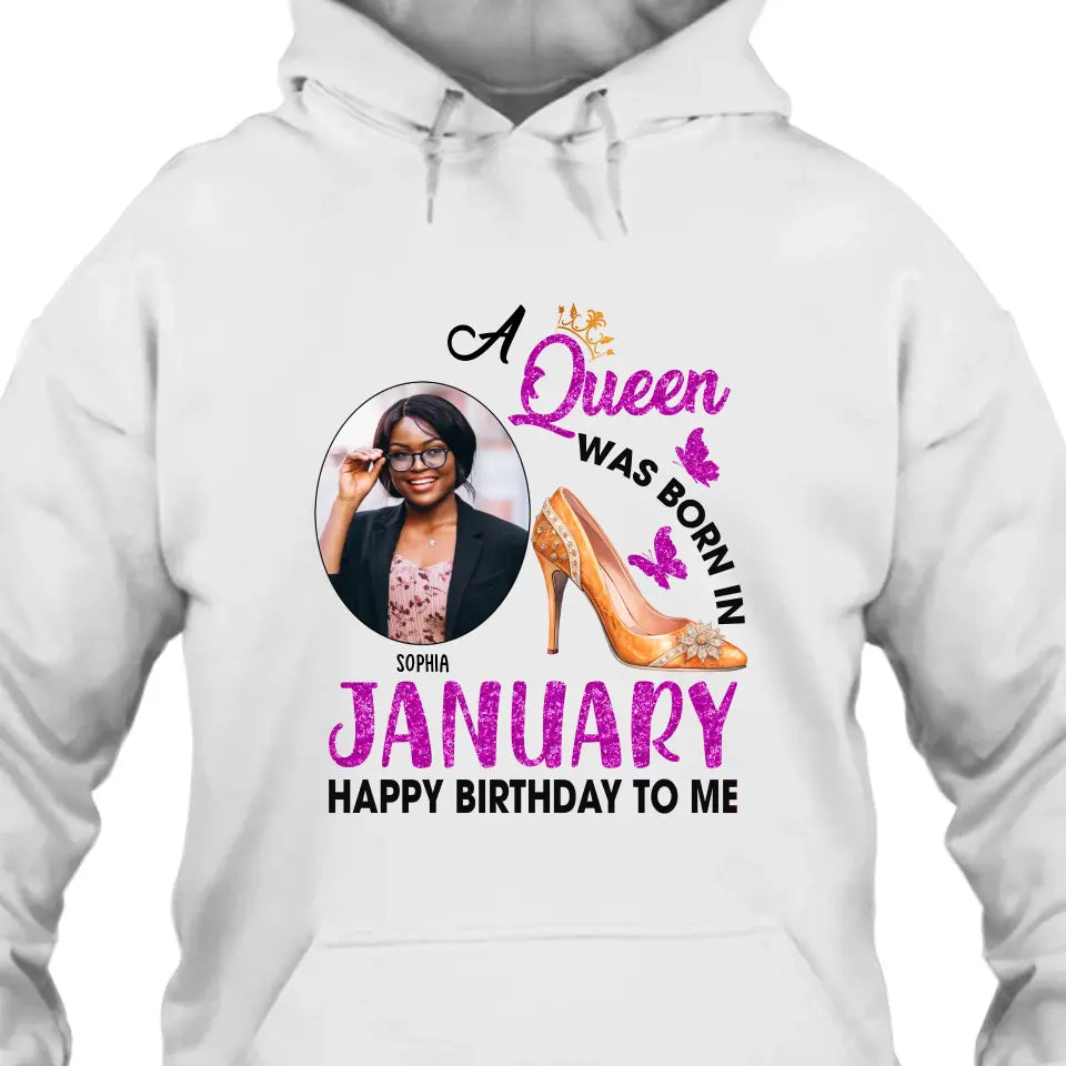 Custom Photo, 12 Birth Month Girl - Queen Was Born In - Gift For Birthday