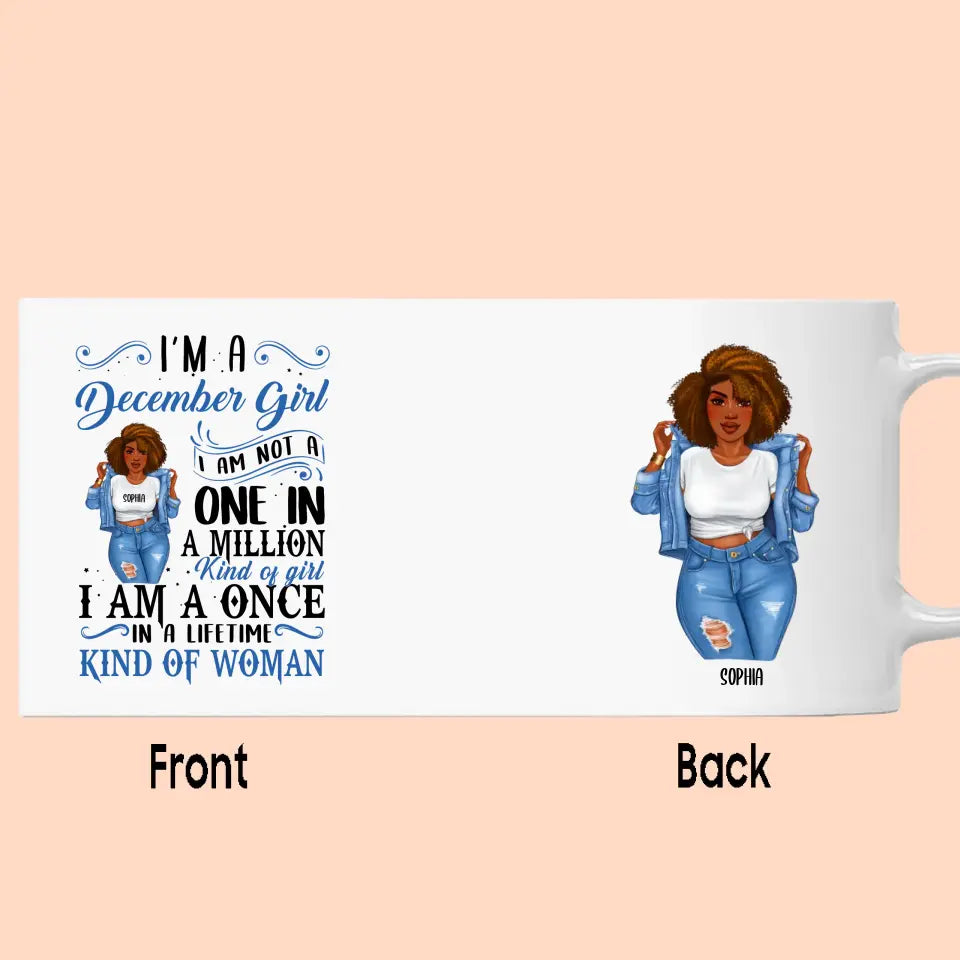 Personalized 12 Birth Month - Denim Girl - I Am A Once - Custom Mug - Gift For Birthday