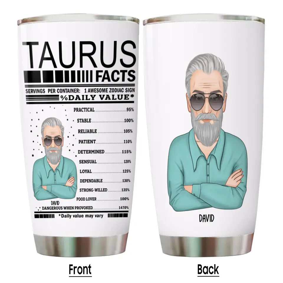 Personalized 12 Zodiac Facts for Man - Custom Tumbler - Gift For Birthday