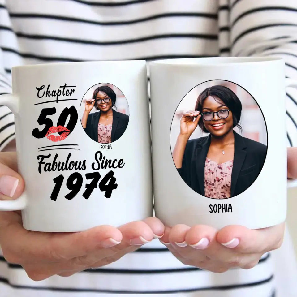 Fabulous Since - Custom Photo, Year Old Mug - Gift For Birthday