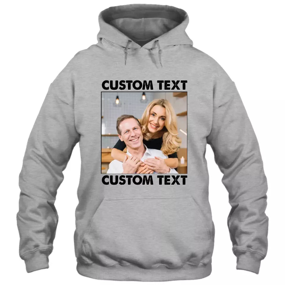 (50% OFF) - Custom Photo and Text - Light Color Shirt – Perfect Gift for Anybody - For Any Occasion, Anniversary or Special Event