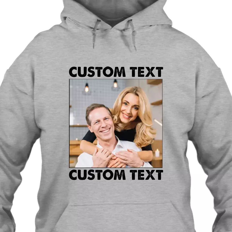 (50% OFF) - Custom Photo and Text - Light Color Shirt – Perfect Gift for Anybody - For Any Occasion, Anniversary or Special Event