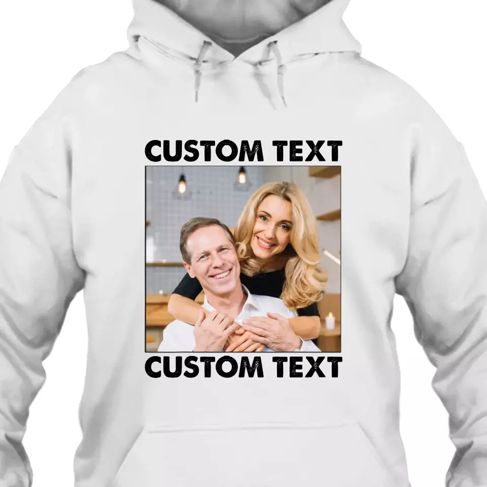 (50% OFF) - Custom Photo and Text - Light Color Shirt – Perfect Gift for Anybody - For Any Occasion, Anniversary or Special Event