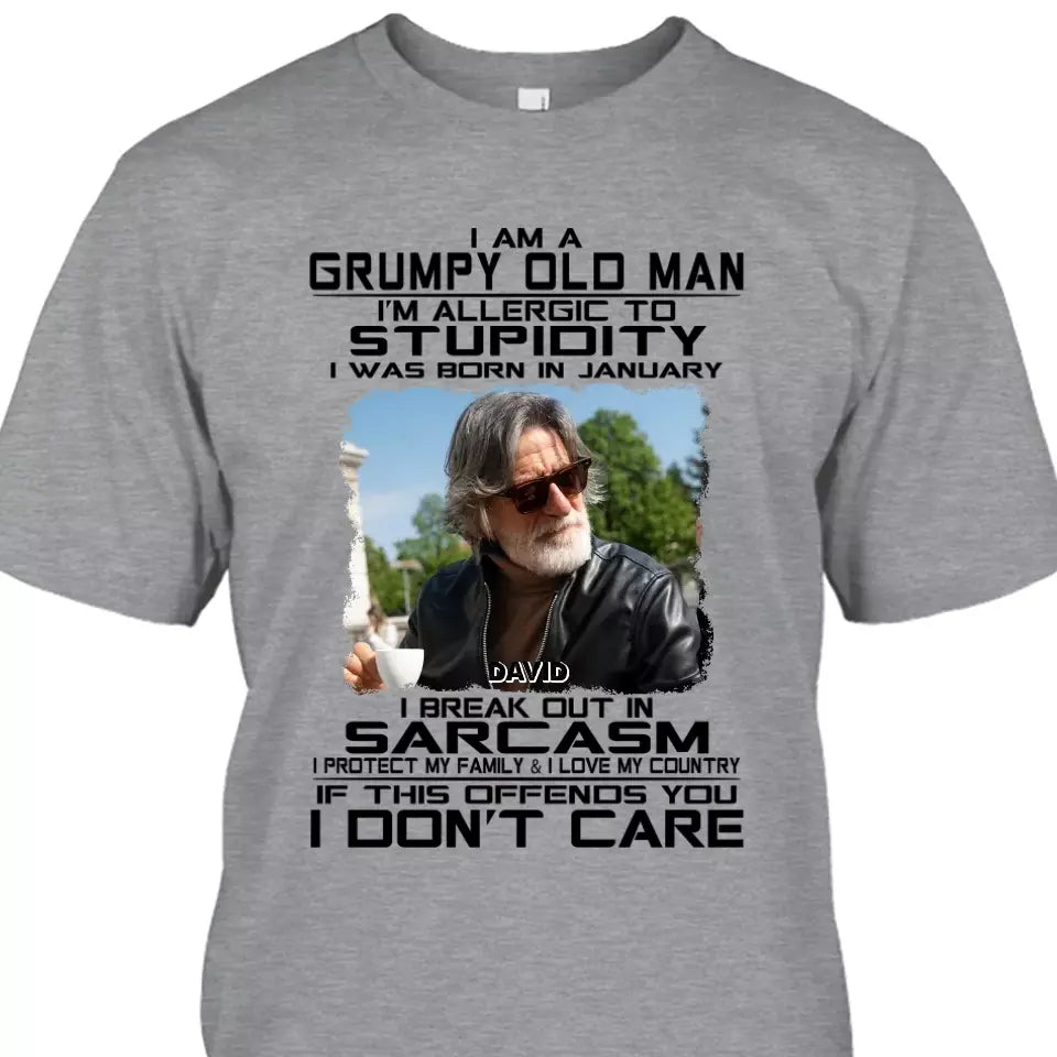 (50% OFF) - Custom Photo - Personalized 12 Birth Month Man - Grumpy Old Man - Gift For Birthday