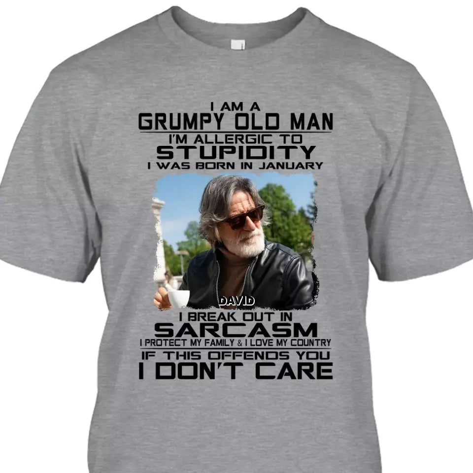 (50% OFF) - Custom Photo - Personalized 12 Birth Month Man - Grumpy Old Man - Gift For Birthday