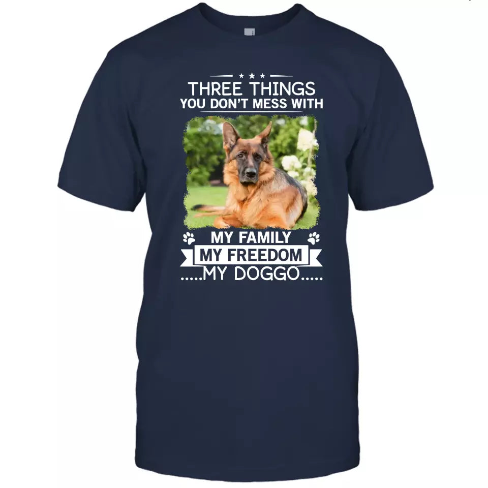 (50% OFF) - Three Things You Don't Mess With - Personalized T-Shirt and Hoodie - Gift for Dog Lovers - Gift for Mother's Day, Father's Day, Christmas