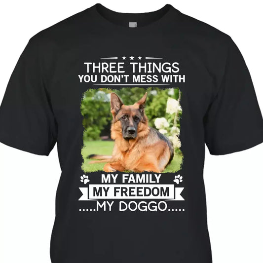 (50% OFF) - Three Things You Don't Mess With - Personalized T-Shirt and Hoodie - Gift for Dog Lovers - Gift for Mother's Day, Father's Day, Christmas