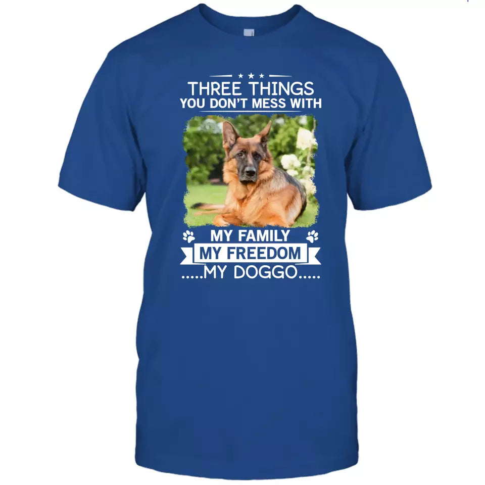 (50% OFF) - Three Things You Don't Mess With - Personalized T-Shirt and Hoodie - Gift for Dog Lovers - Gift for Mother's Day, Father's Day, Christmas