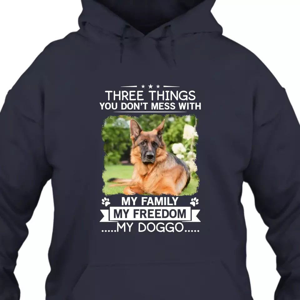 (50% OFF) - Three Things You Don't Mess With - Personalized T-Shirt and Hoodie - Gift for Dog Lovers - Gift for Mother's Day, Father's Day, Christmas