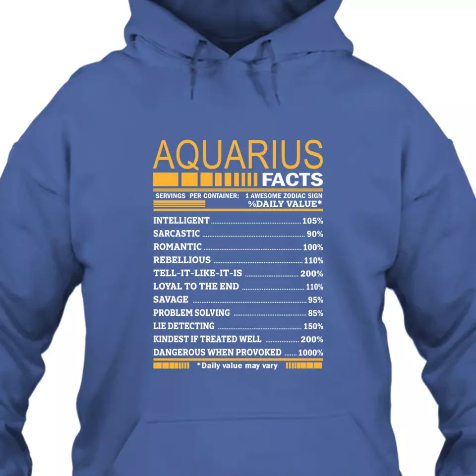 (30% OFF) - Zodiac Facts - Personalized T-Shirt and Hoodie - Birthday Gift - Gift For Horoscope Lover, Zodiac Sign Lover