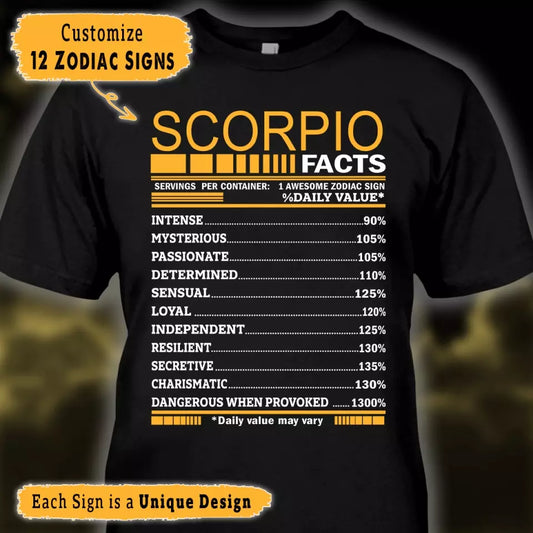 (30% OFF) - Zodiac Facts - Personalized T-Shirt and Hoodie - Birthday Gift - Gift For Horoscope Lover, Zodiac Sign Lover