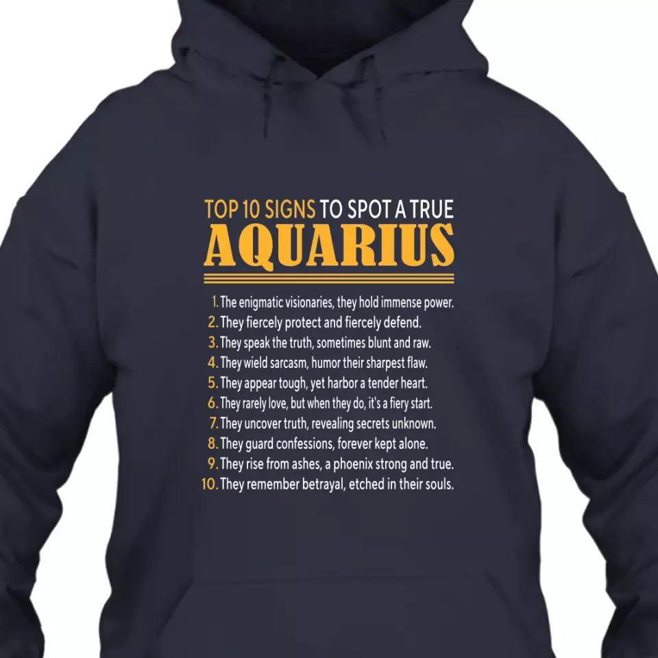 (30% OFF) - Top 10 Signs To Spot A True Zodiac - Personalized T-Shirt and Hoodie - Birthday Gift - Gift For Horoscope Lover, Zodiac Sign Lover