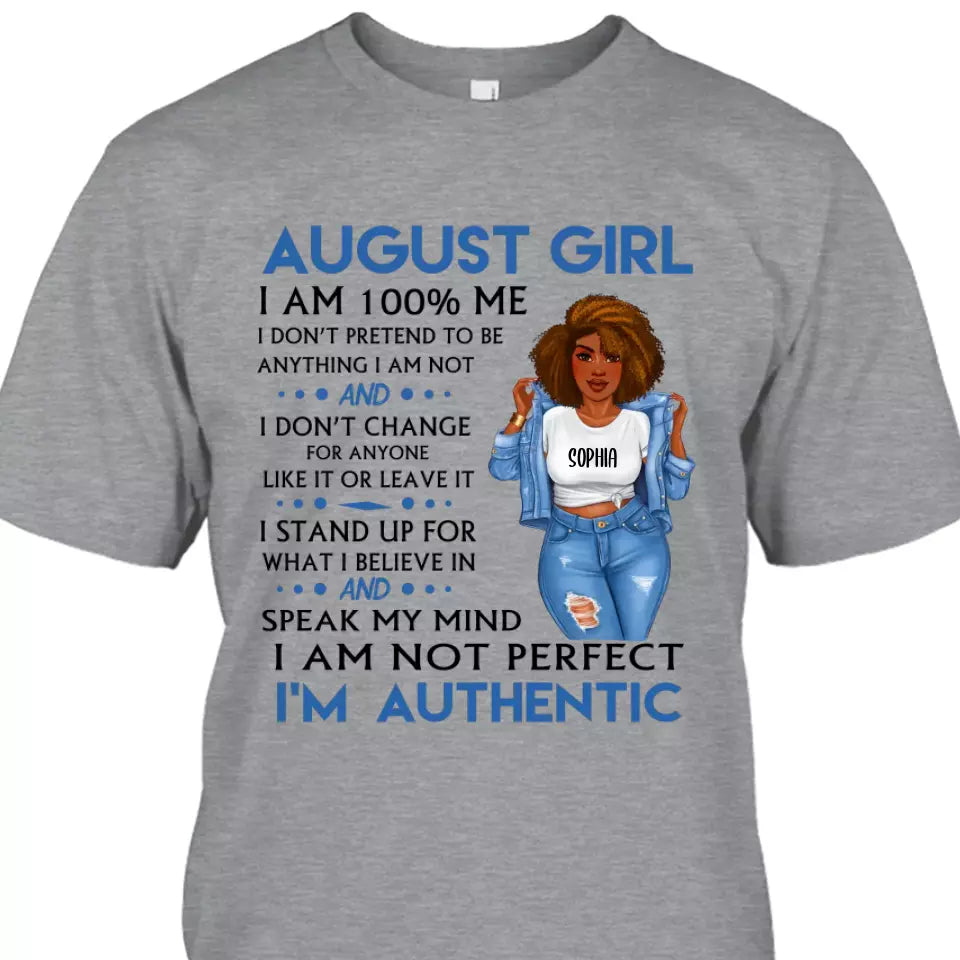 (20% OFF) - Personalized 12 Birth Month Girl - I'm Authentic - T-Shirt and Hoodie - Funny Gift For Birthday