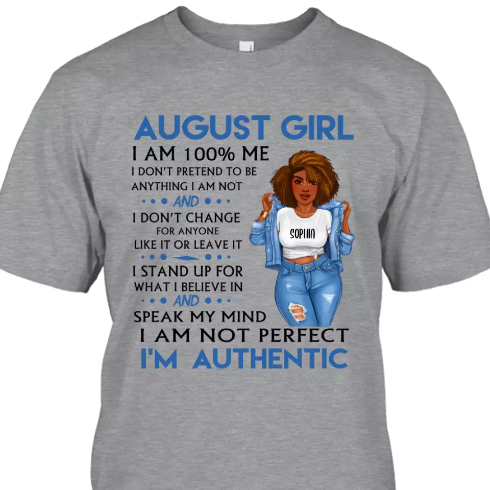 (20% OFF) - Personalized 12 Birth Month Girl - I'm Authentic - T-Shirt and Hoodie - Funny Gift For Birthday