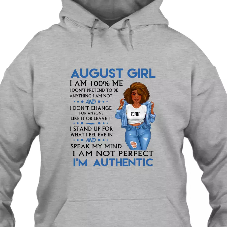 (20% OFF) - Personalized 12 Birth Month Girl - I'm Authentic - T-Shirt and Hoodie - Funny Gift For Birthday