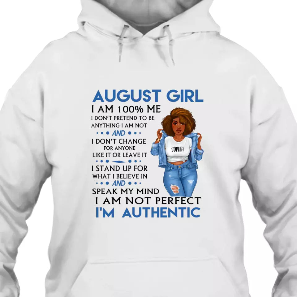 (20% OFF) - Personalized 12 Birth Month Girl - I'm Authentic - T-Shirt and Hoodie - Funny Gift For Birthday