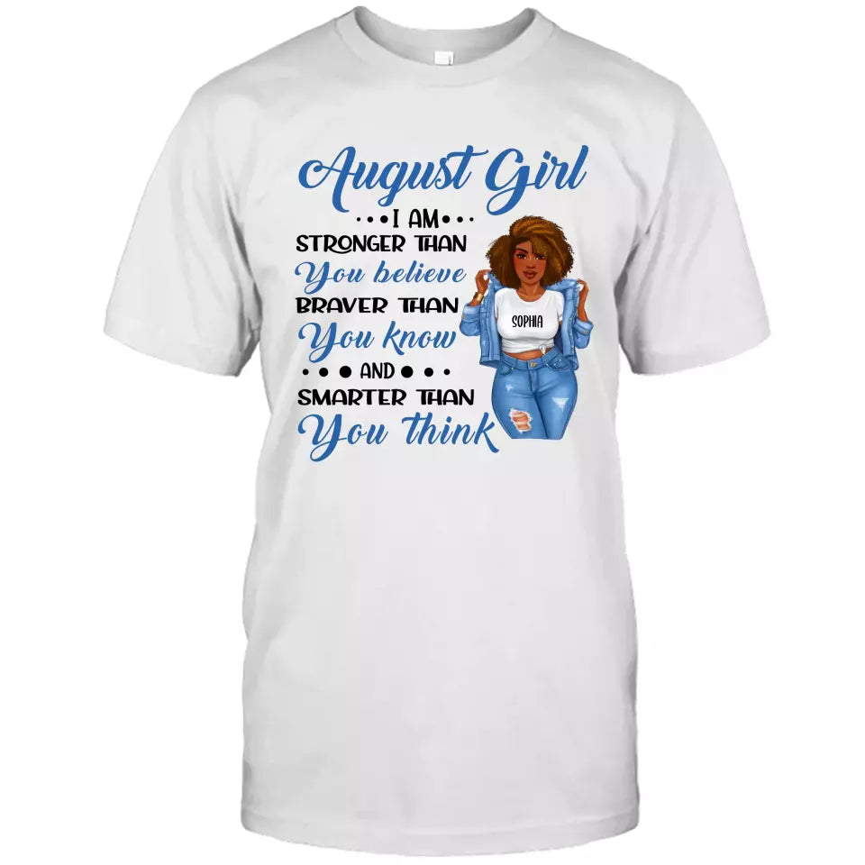 (20% OFF) Personalized 12 Birth Month Girl - Stronger Than You Believe - T-Shirt and Hoodie - Funny Gift For Birthday