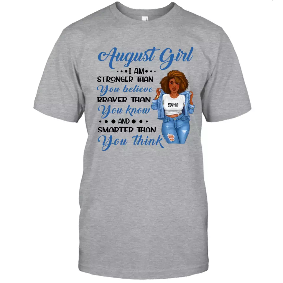 (20% OFF) Personalized 12 Birth Month Girl - Stronger Than You Believe - T-Shirt and Hoodie - Funny Gift For Birthday