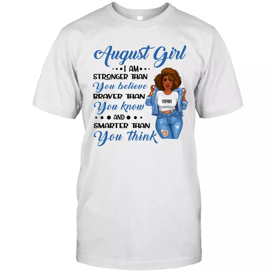 (20% OFF) Personalized 12 Birth Month Girl - Stronger Than You Believe - T-Shirt and Hoodie - Funny Gift For Birthday