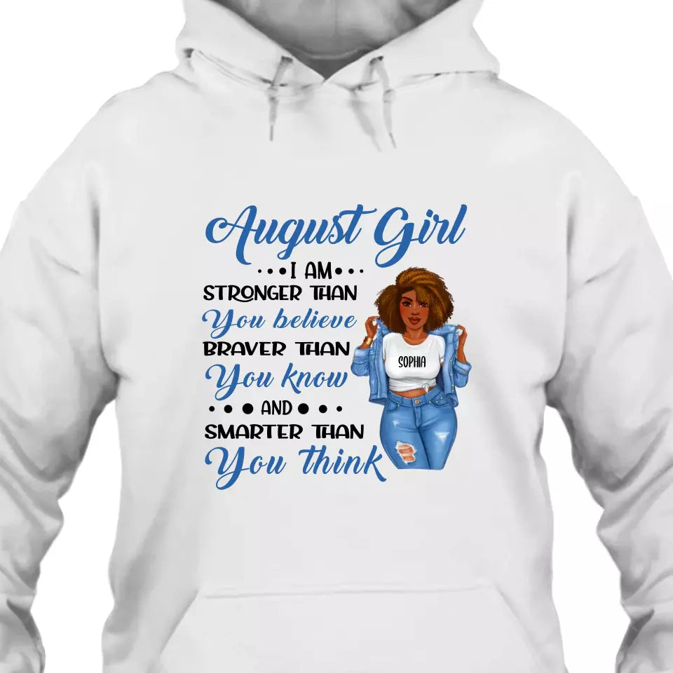 (20% OFF) Personalized 12 Birth Month Girl - Stronger Than You Believe - T-Shirt and Hoodie - Funny Gift For Birthday