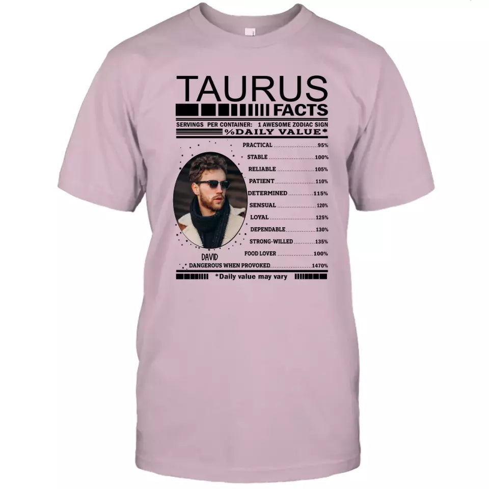 (20% OFF) - Custom Photo - Zodiac Facts for Man - Personalized T-Shirt and Hoodie - Gift For Birthday