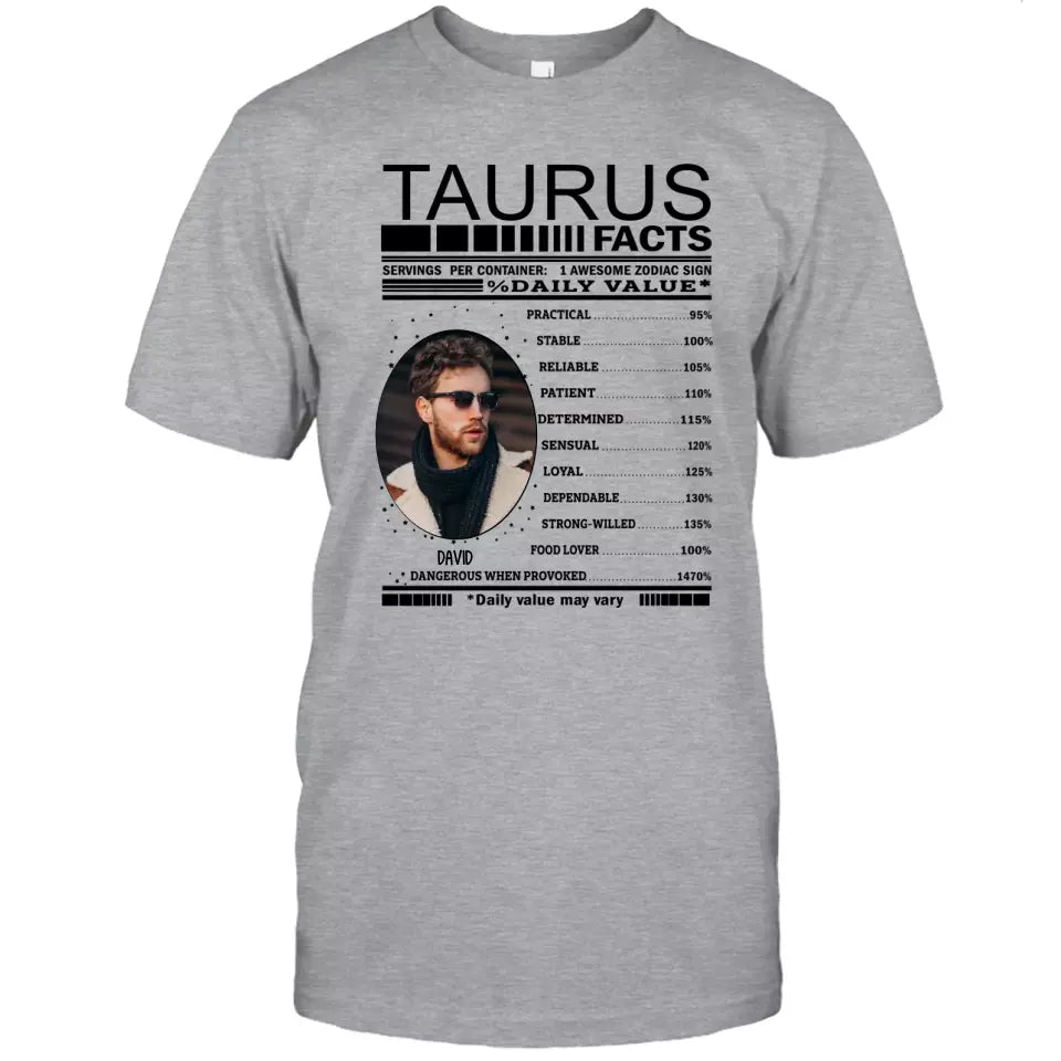 (20% OFF) - Custom Photo - Zodiac Facts for Man - Personalized T-Shirt and Hoodie - Gift For Birthday