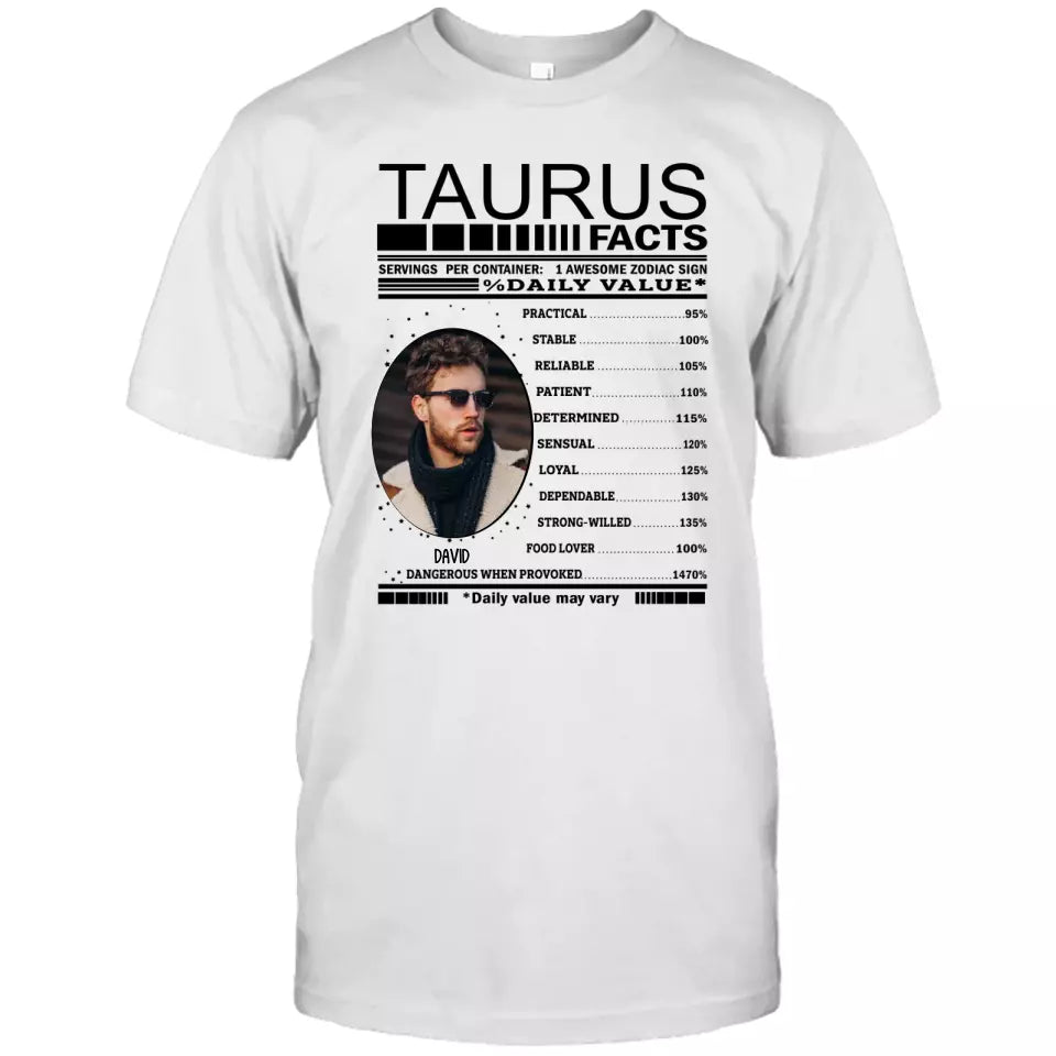 (20% OFF) - Custom Photo - Zodiac Facts for Man - Personalized T-Shirt and Hoodie - Gift For Birthday