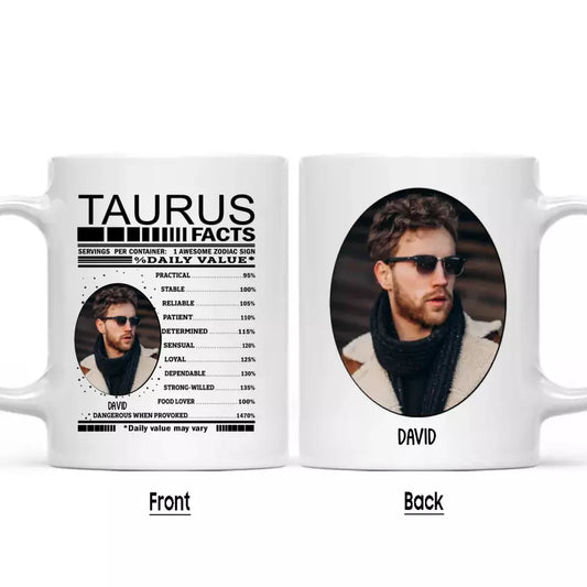 (40% OFF) - Zodiac Facts for Man - Custom Photo Mug - Gift For Birthday