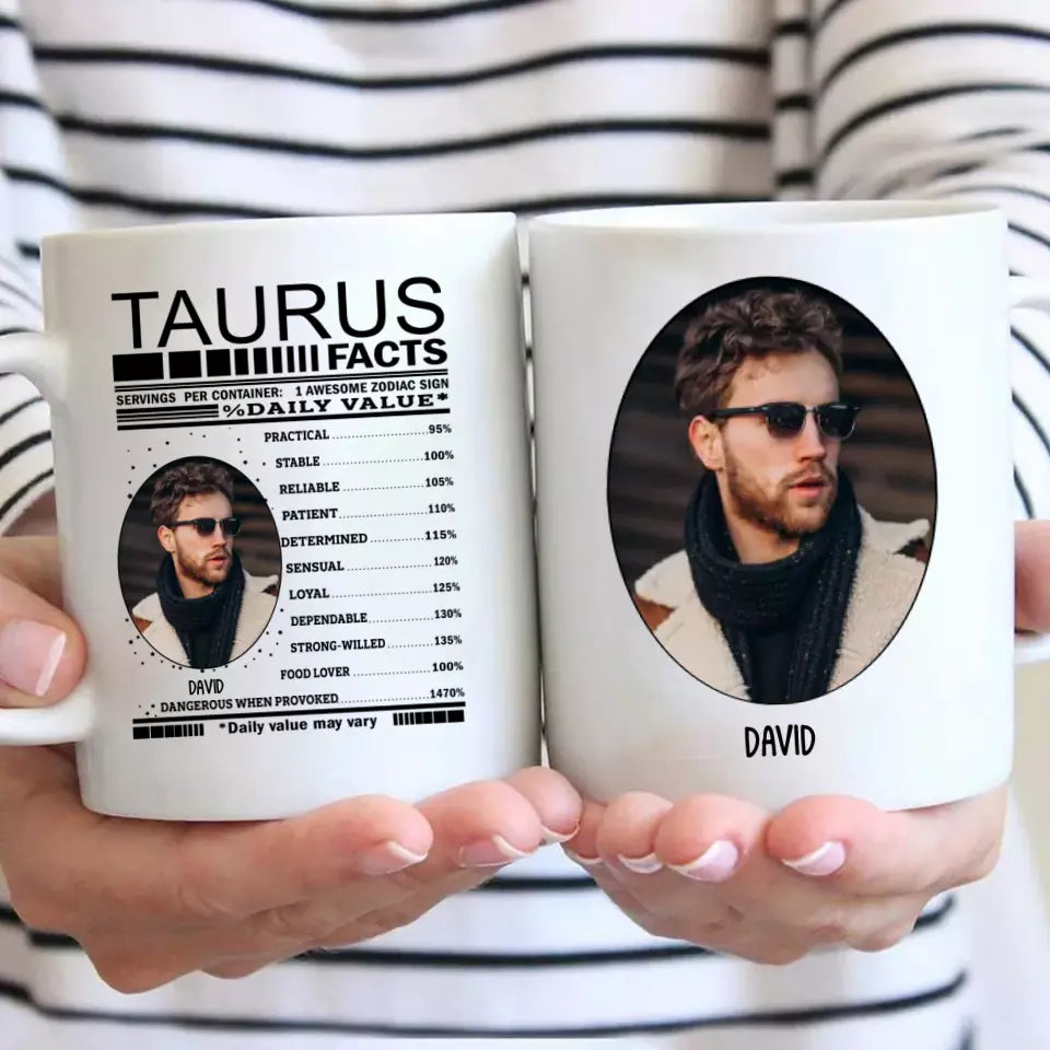 (40% OFF) - Zodiac Facts for Man - Custom Photo Mug - Gift For Birthday