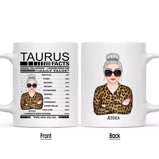 (40% OFF) - Zodiac Facts with Custom Woman Portrait - Custom 12 Zodiac Signs Mug - Gift For Birthday