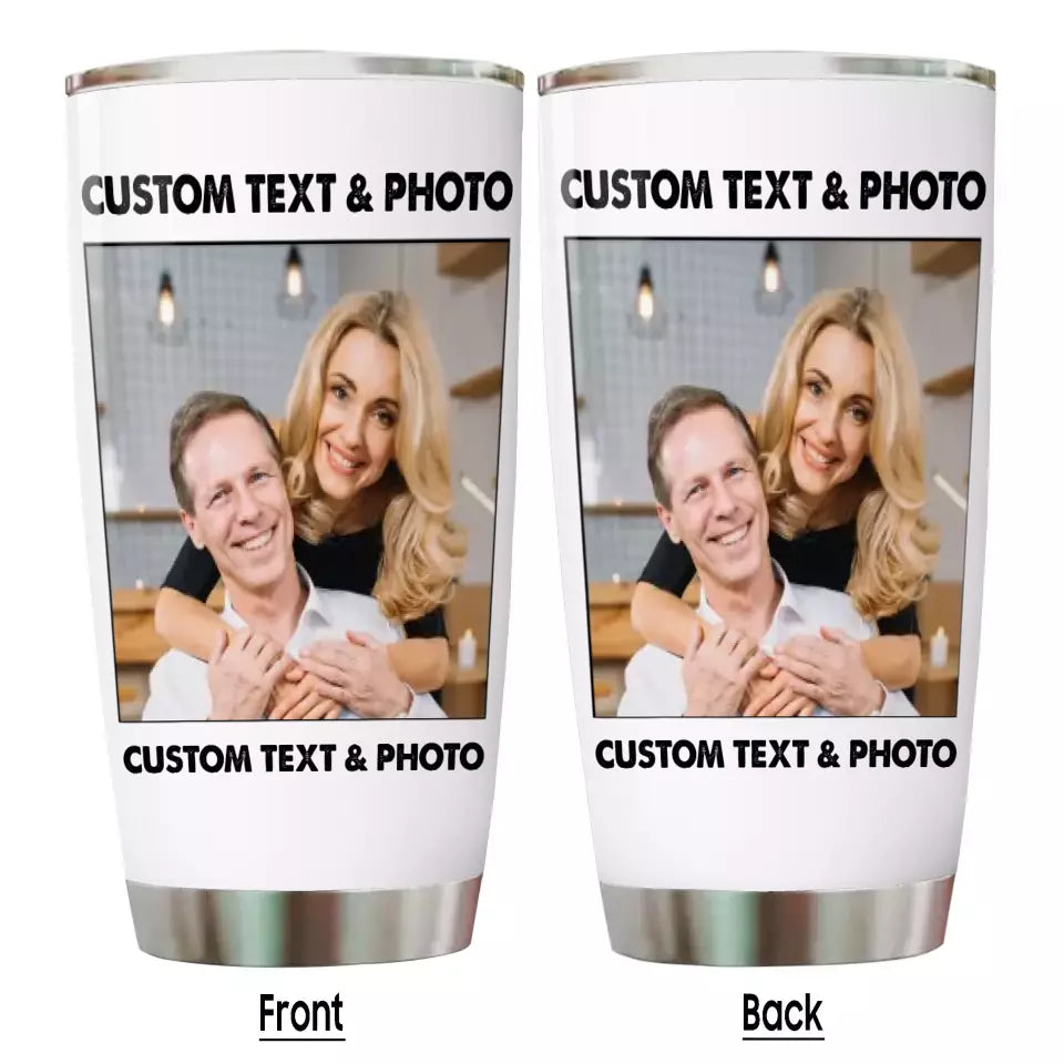 (30% OFF) - Custom Photo and Text -  Light Color Tumbler – Perfect Gift for Anybody - For Any Occasion, Anniversary or Special Event