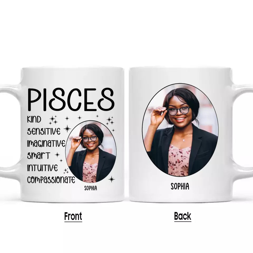 (30% OFF) - Custom Photo - Personalized 12 Zodiac Signs - Custom Mug - Gift For Birthday