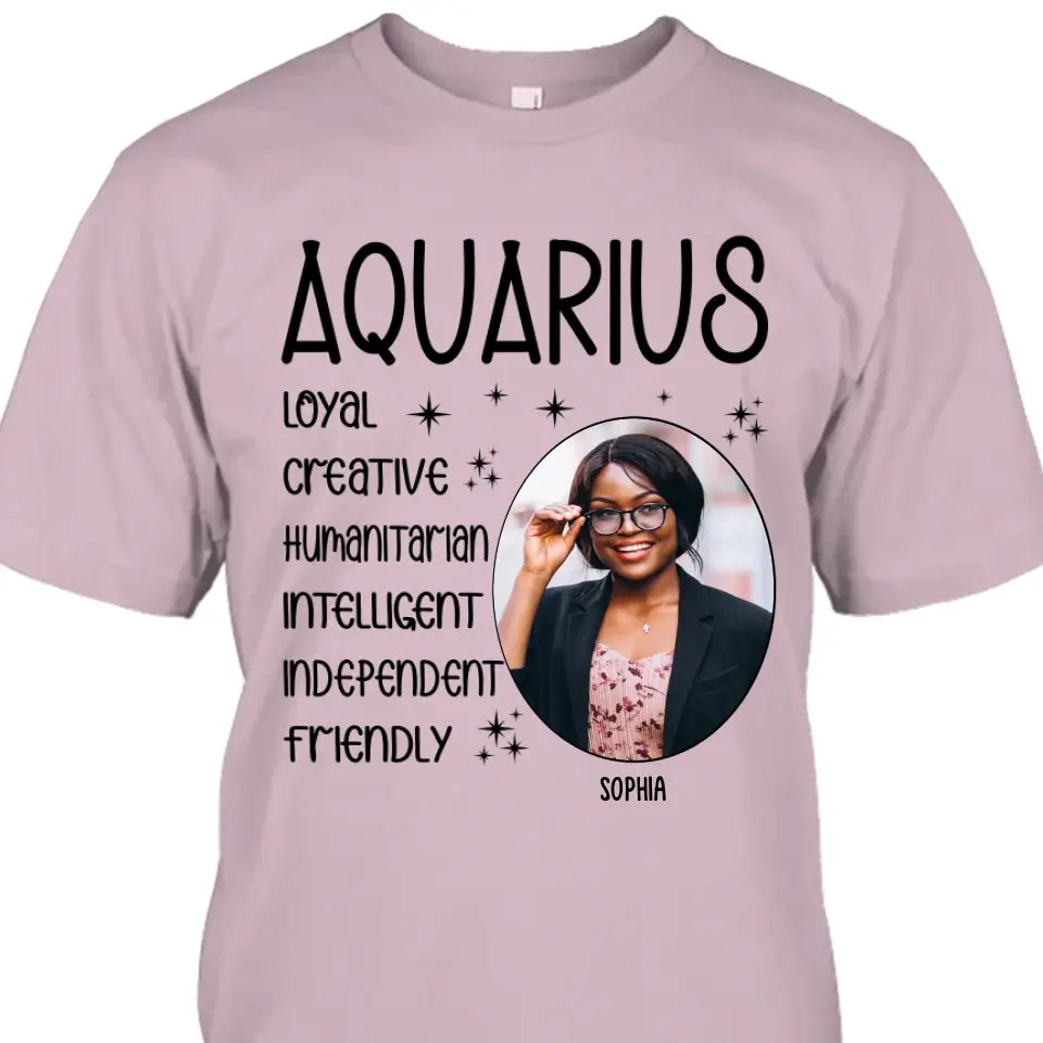 (20% OFF) - Custom Photo - Personalized 12 Zodiac Signs - Custom T-Shirt and Hoodie - Gift For Birthday