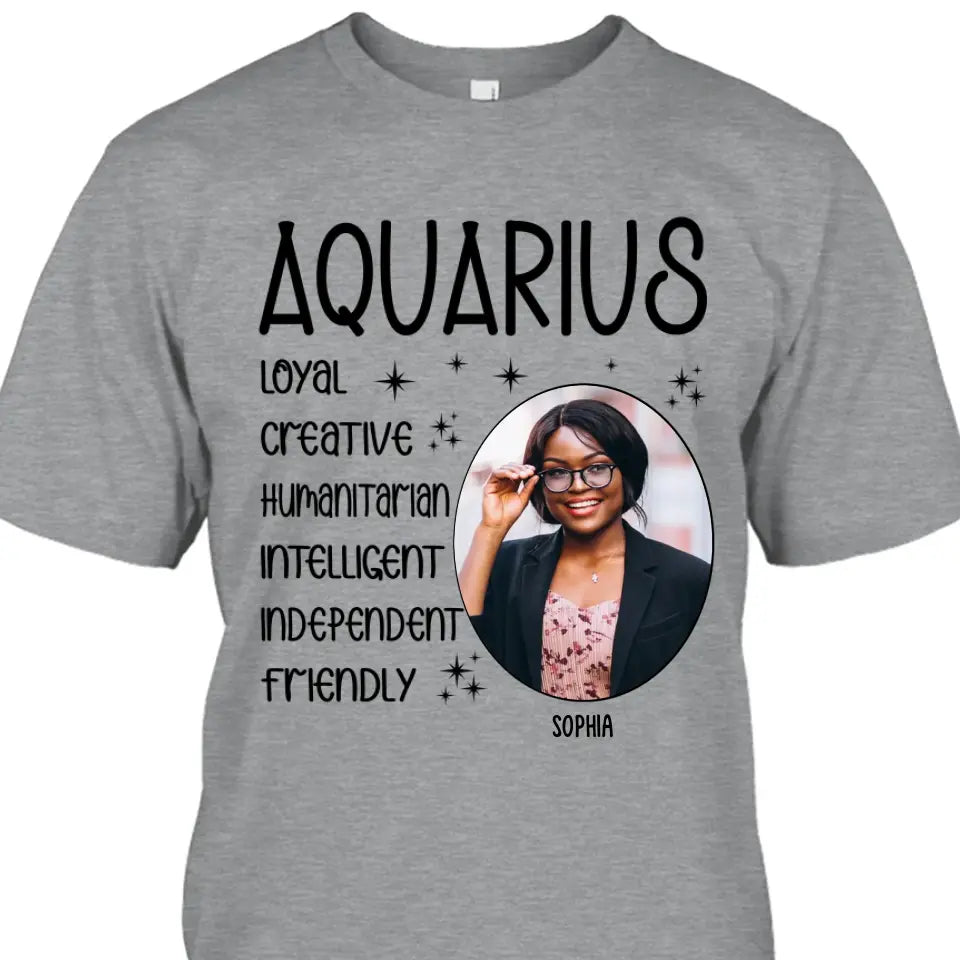 (20% OFF) - Custom Photo - Personalized 12 Zodiac Signs - Custom T-Shirt and Hoodie - Gift For Birthday