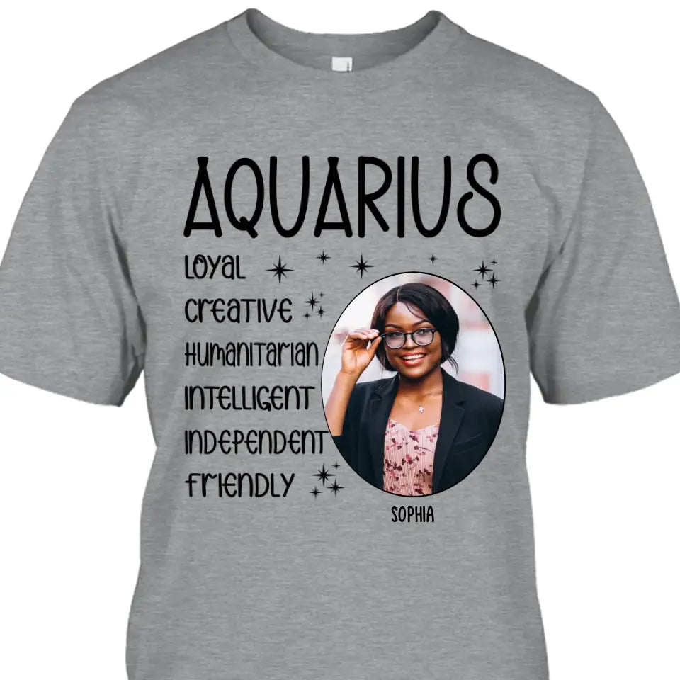 (20% OFF) - Custom Photo - Personalized 12 Zodiac Signs - Custom T-Shirt and Hoodie - Gift For Birthday